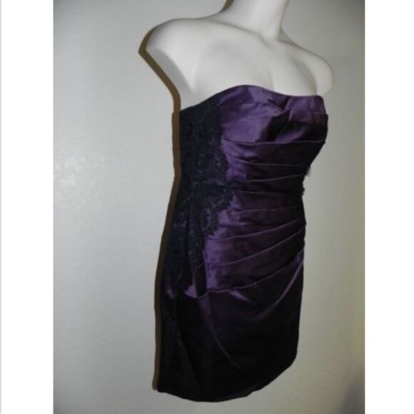 Davids Bridal Dress Size 6 Plum Strapless NWT - Picture 2 of 4